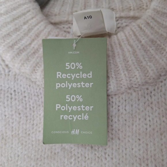 H&M Medium Wool Alpaca Blend Long Sleeve Mock-Neck Oversized Sweater - Picture 10 of 11